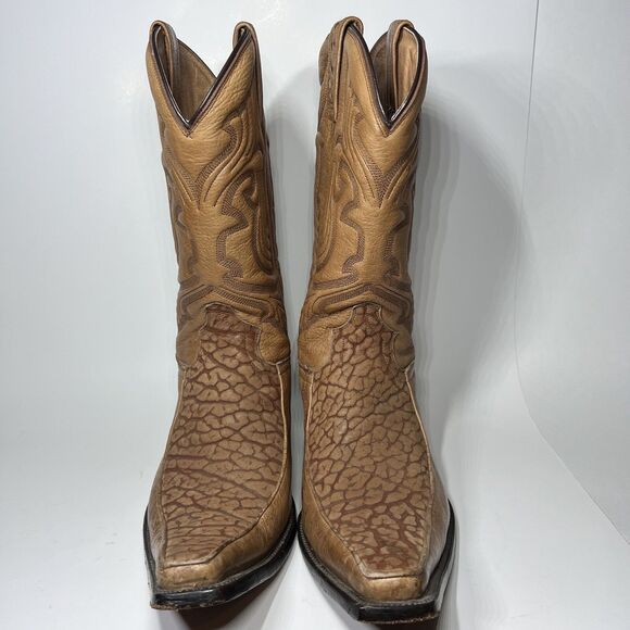 Joma Mens MEX 26 1/2 US 9 Two Tone Leather & Suede Western Cowboy Boots Brown - Picture 4 of 16